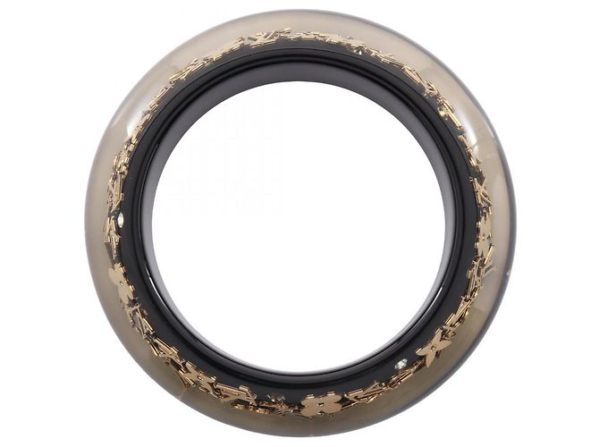 Bangles Louis Vuitton in resina nera e oro Nero D'oro - vista 5