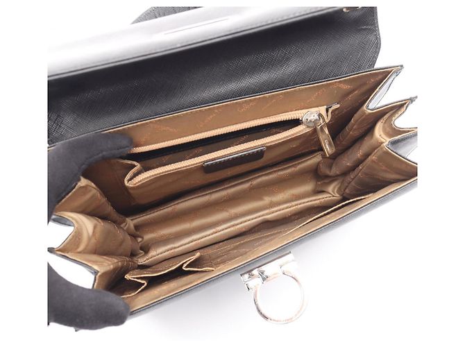 Borsa 2-Way Salvatore Ferragamo Gancini Nero - vista 3