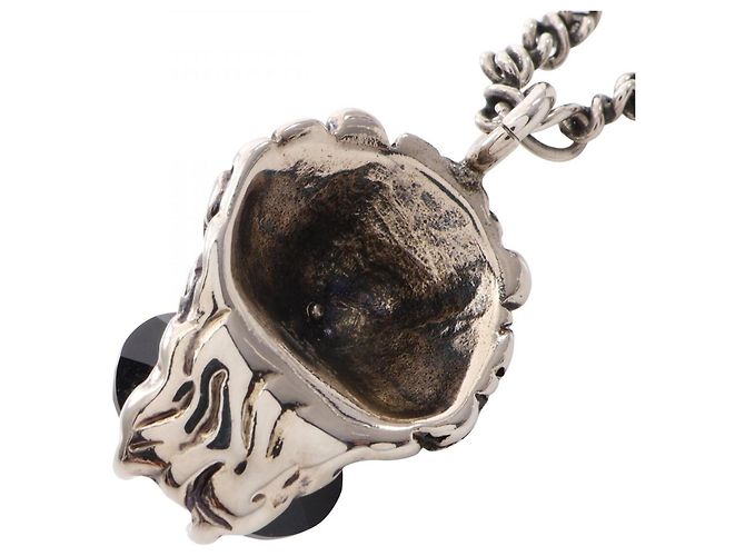 Collana Gucci Lion Head Nero Argento - vista 2
