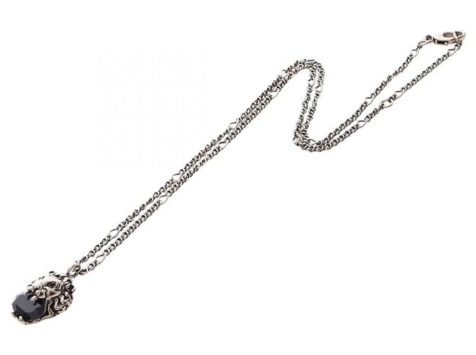 Collana Gucci Lion Head Nero Argento - vista 3