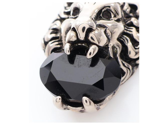 Collana Gucci Lion Head Nero Argento - vista 6