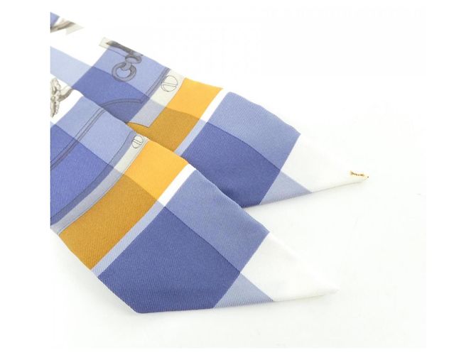 Hermès Twilly Hermes MORS ET GOURMETTES VICHY Bianco Blu - vista 2