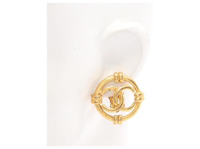 Chanel Coco Mark vergoldete Clip-Ohrringe Golden - Ansicht 4