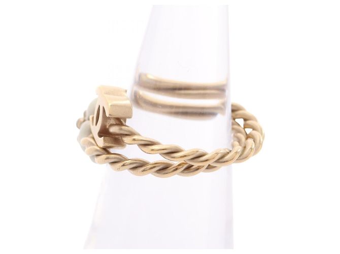Chanel Coco Mark Camellia 2-teiliges Ring-Set Weiß Golden - Ansicht 2