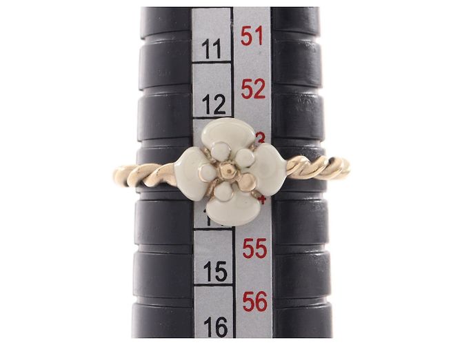Chanel Coco Mark Camellia 2-teiliges Ring-Set Weiß Golden - Ansicht 8