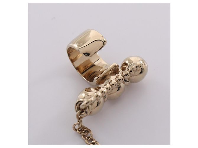 Orecchini Ear Cuff Chanel Coco Mark Swing Chain D'oro - vista 5