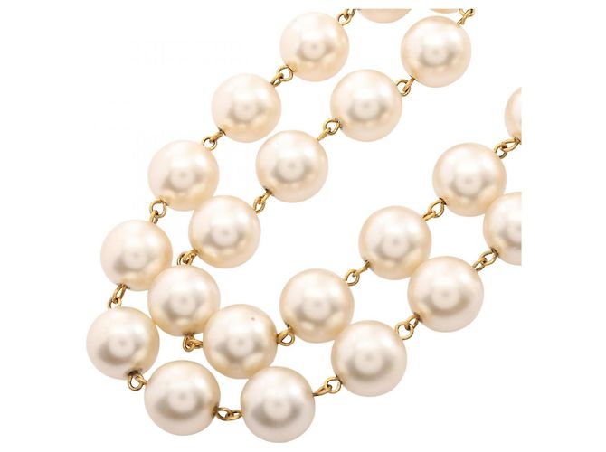 Collana Chanel Coco Mark Bianco D'oro - vista 2