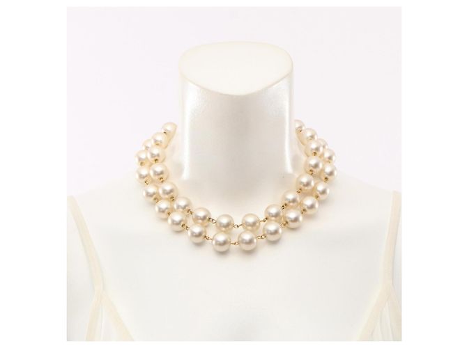 Collana Chanel Coco Mark Bianco D'oro - vista 5
