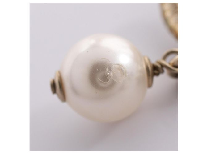 Orecchini a lobo Chanel Coco Mark Bianco D'oro - vista 7