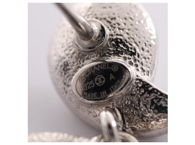 Pendientes de botón Chanel Coco Mark Silver/Clear Plata - vista 3