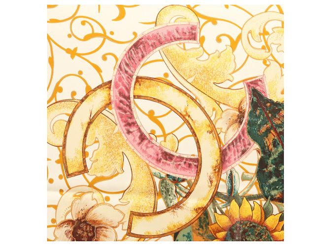 Chanel Coco Mark Seidentuch mit Blumenmuster Mehrfarben Gelb - Ansicht 4