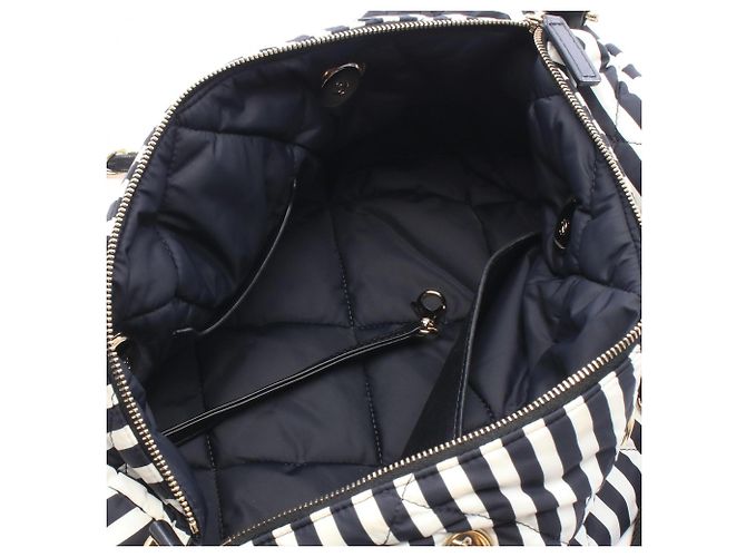 Borsa Bowling Chanel Coco Mark Nero Bianco - vista 3