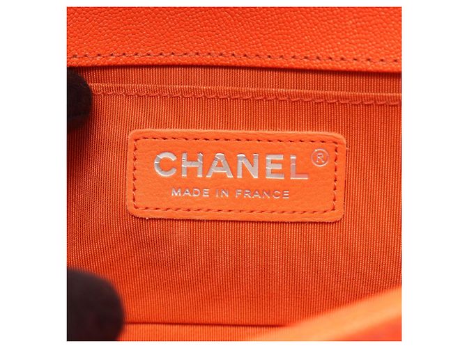 Borsa a tracolla Chanel Boy Small Arancione - vista 4