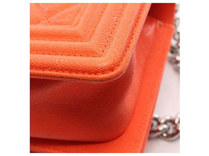 Borsa a tracolla Chanel Boy Small Arancione - vista 8