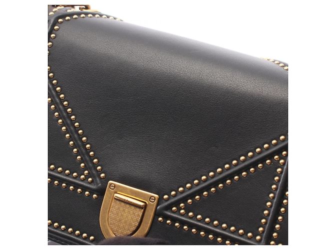 Borsa a tracolla Christian Dior DIORAMA con borchie Nero - vista 10