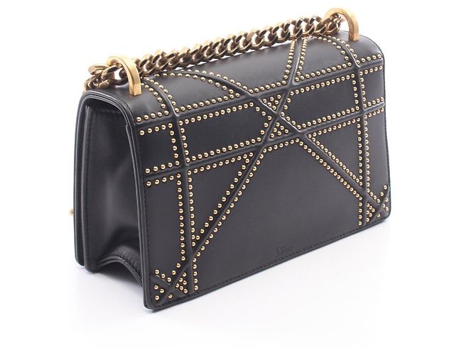Borsa a tracolla Christian Dior DIORAMA con borchie Nero - vista 2