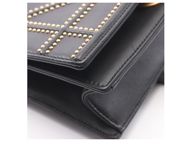 Borsa a tracolla Christian Dior DIORAMA con borchie Nero - vista 7