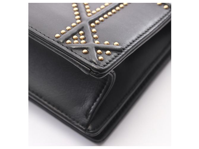 Borsa a tracolla Christian Dior DIORAMA con borchie Nero - vista 8