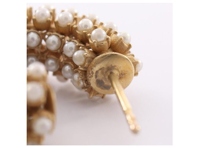 Orecchini a cerchio Christian Dior D-Renaissance Bianco D'oro - vista 6