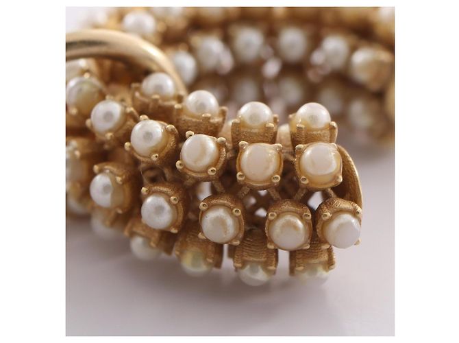 Orecchini a cerchio Christian Dior D-Renaissance Bianco D'oro - vista 7