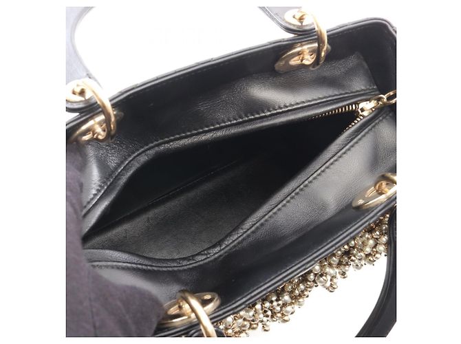 Christian Dior LADY DIOR Borsa a mano Medium Cannage Nero - vista 3