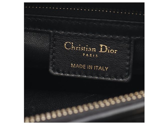 Christian Dior LADY DIOR Borsa a mano Medium Cannage Nero - vista 4