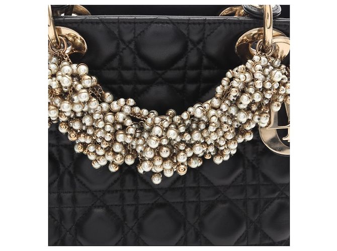 Christian Dior LADY DIOR Borsa a mano Medium Cannage Nero - vista 5