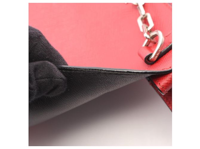 Borsa a tracolla Prada in pelle Saffiano Rosso - vista 6