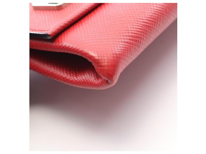 Borsa a tracolla Prada in pelle Saffiano Rosso - vista 8