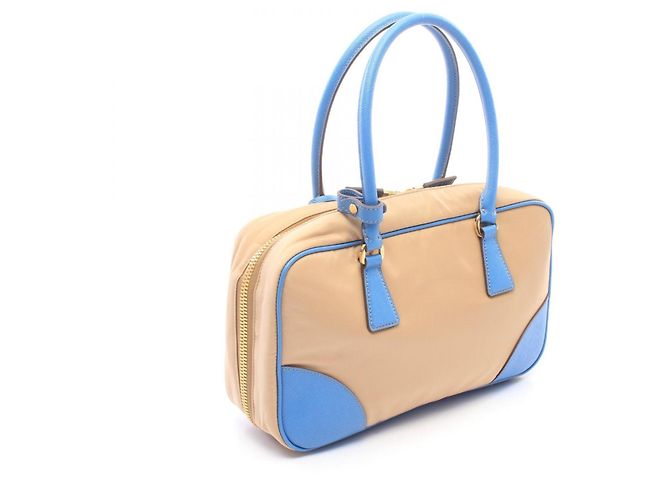 Borsa a mano 2-Way Prada Triangle Logo Blu Beige - vista 2