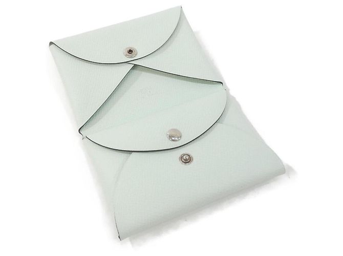 Hermès Tarjetero Hermes Calvi Duo Verde claro - vista 3