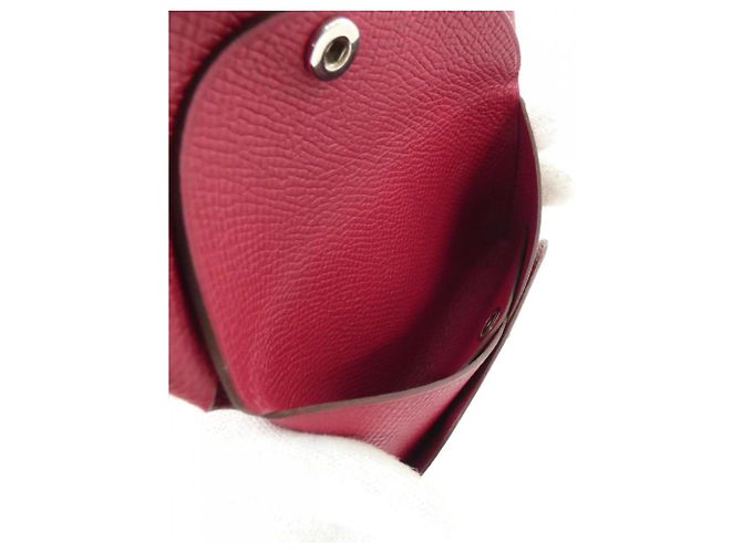 Hermès Portamonete Hermes Calvi Duo in Ruby Rosso - vista 3