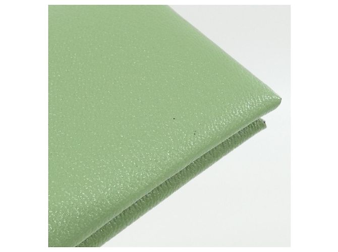 Hermès Tarjetero Hermes Calvi Verso Verde claro Camello - vista 2