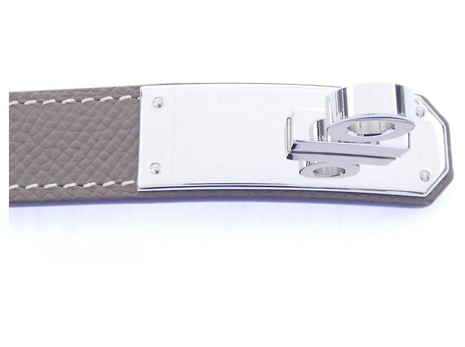 Hermès Cinturón Hermes Kelly 18mm Gray Castaño - vista 2