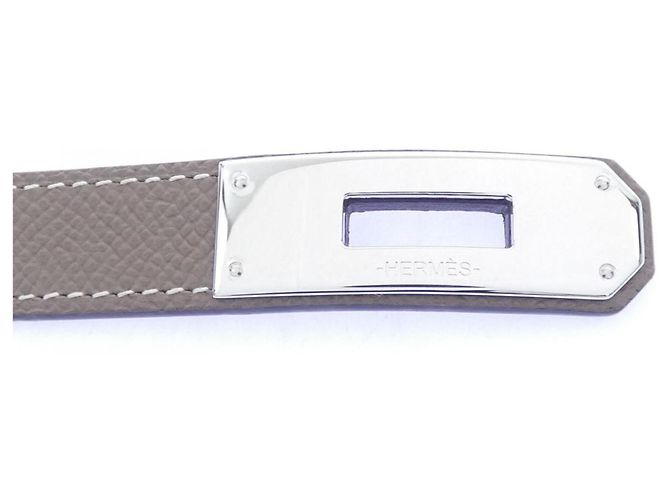 Hermès Cinturón Hermes Kelly 18mm Gray Castaño - vista 4