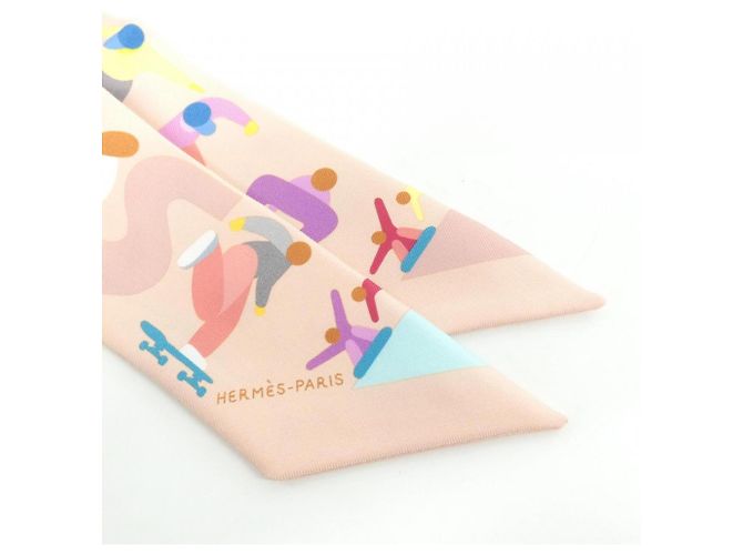 Hermès Pañuelo Twilly Hermes Figures Libraries Rosa Azul Multicolor - vista 2