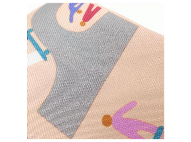 Hermès Pañuelo Twilly Hermes Figures Libraries Rosa Azul Multicolor - vista 4