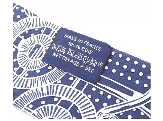 Hermès Pañuelo Twilly Hermes EPERON D'OR Blanco Azul - vista 3