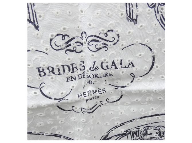 Hermès Hermes BORDERIE ANGLAISE Schal Weiß - Ansicht 2