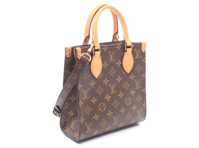 Louis Vuitton Sac Plat BB Monogram Borsa a mano 2-Way Marrone - vista 2