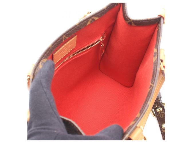 Louis Vuitton Sac Plat BB Monogram Borsa a mano 2-Way Marrone - vista 3