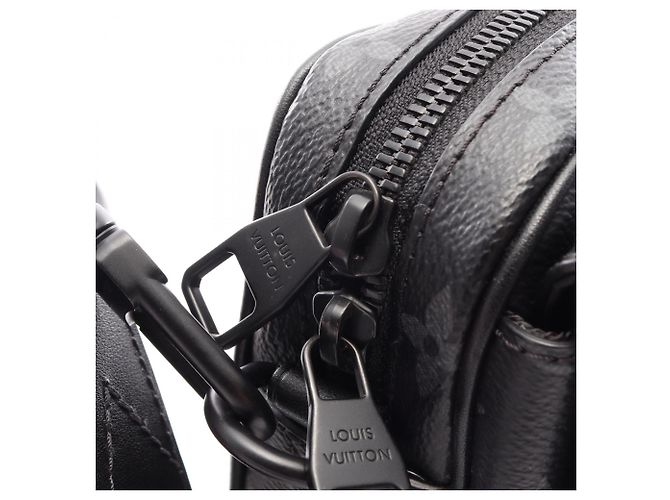 Borsa a tracolla Louis Vuitton Steamer Messenger Monogram Eclipse Nero - vista 7