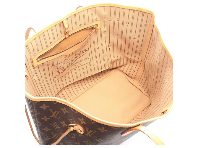 Borsa Tote Louis Vuitton Neverfull GM Monogram Marrone - vista 3