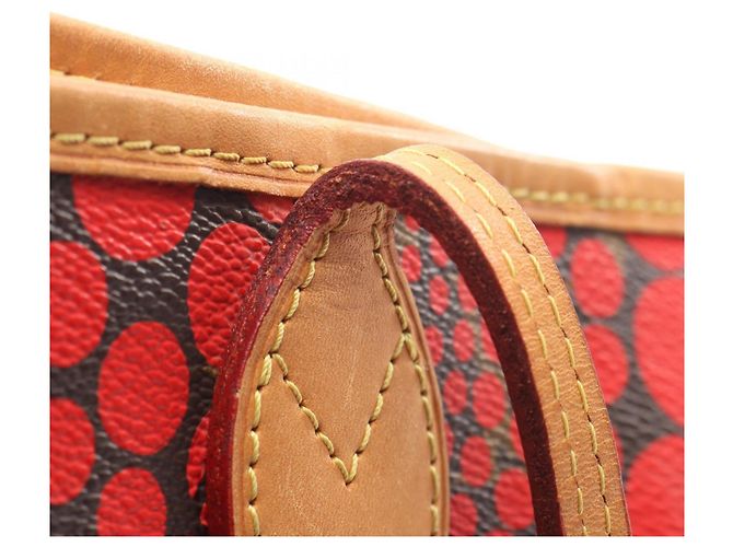 Louis Vuitton Neverfull MM Tote Bag Braun Rot - Ansicht 12
