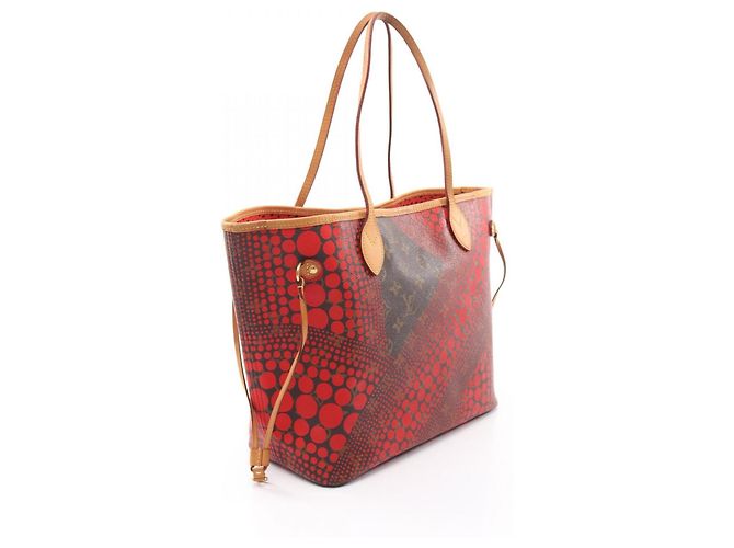 Louis Vuitton Neverfull MM Tote Bag Braun Rot - Ansicht 2