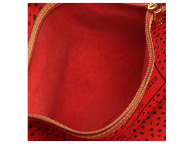 Louis Vuitton Neverfull MM Tote Bag Braun Rot - Ansicht 7