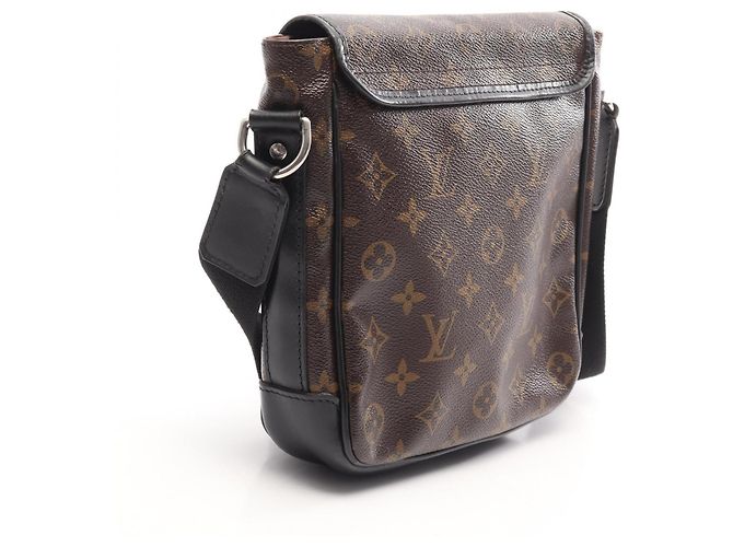 Borsa a tracolla Louis Vuitton Bass PM Monogram Macassar Marrone Nero - vista 2