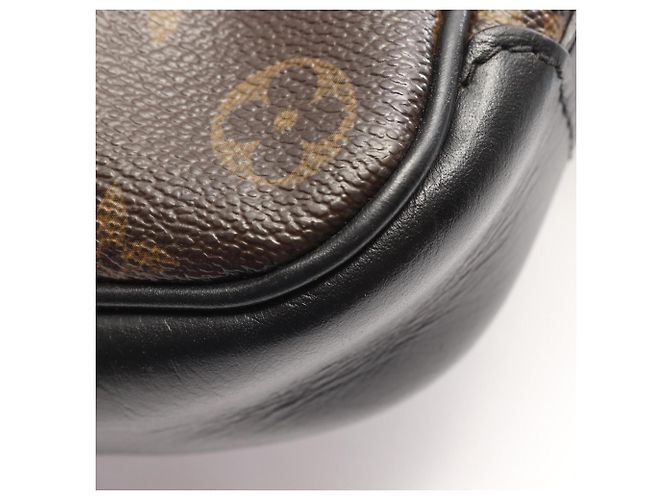 Borsa a tracolla Louis Vuitton Bass PM Monogram Macassar Marrone Nero - vista 7