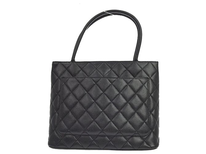 Chanel Medallion Tote gestepptes Kaviar-Leder Schwarz - Ansicht 2