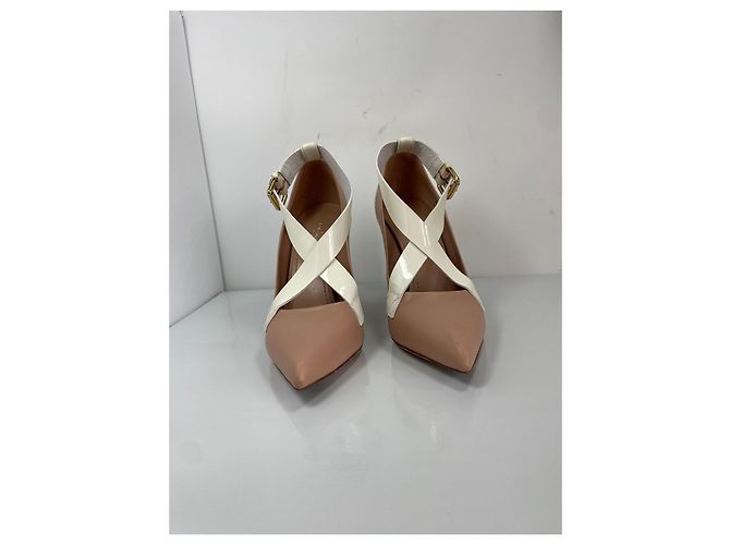 Louis Vuitton Colorblock Lackleder Pumps Weiß Beige - Ansicht 3